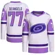 Authentic Men's Tony DeAngelo White/Purple Carolina Hurricanes Hockey Fights Cancer Primegreen Jersey