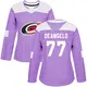 Authentic Women's Tony DeAngelo Purple Carolina Hurricanes Fights Cancer Practice Jersey